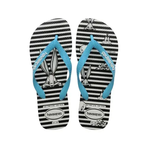 Sandália Havaianas Top Warner Logo Branco Azul 41