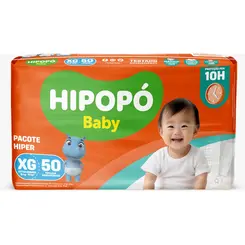 Fralda Hipopó Baby Hiper Tamanho XG 50 Unidades