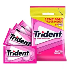 Chiclete Trident Tutti-Frutti 32g - Pacote com 4 unidades