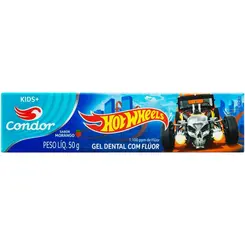 Gel Dental Infantil Com Flúor Hot Wheels Sabor Morango 50G