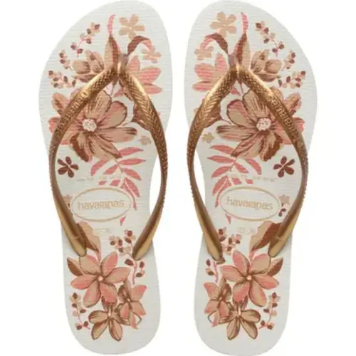 Sandália Havaianas Slim Organic Branco Dourado 35