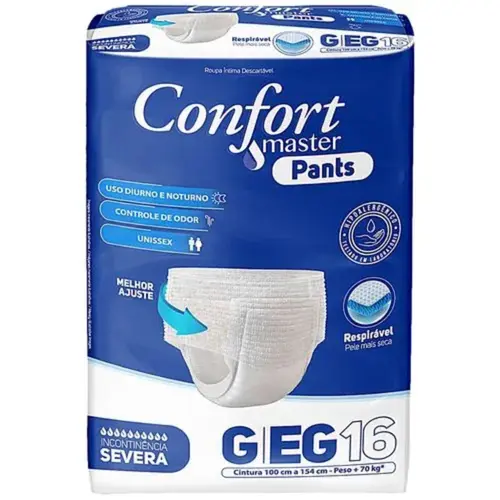 Fraldas Adulto Confort Master Pants Jumbo G/EG 16 Unidades