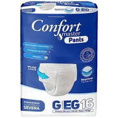 Fraldas Adulto Confort Master Pants Jumbo G/EG 16 Unidades