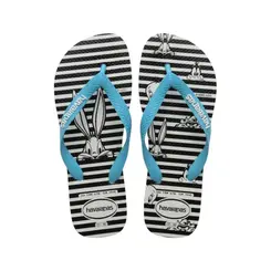 Sandália Havaianas Top Warner Logo Branco Azul 37