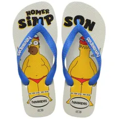 Sandália Havaianas Simpsons Branco Azul 43