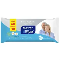 Toalha Umedecida Master Wipes Pacotes C/40