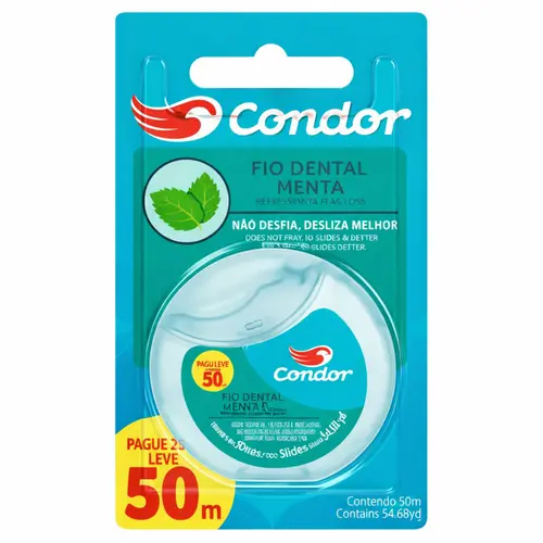 Fio dental condor menta leve 50m pague 25m
