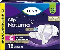 Fralda Geriátrica Tena Slip Noturna Tamanho G com 16 Unidades