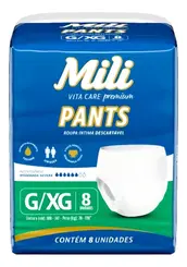 Fralda Adulto Mili Vita Care Pants G/XG 8un