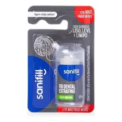 Fio Dental Sanifill Extrafino Sabor Menta 125 Metros