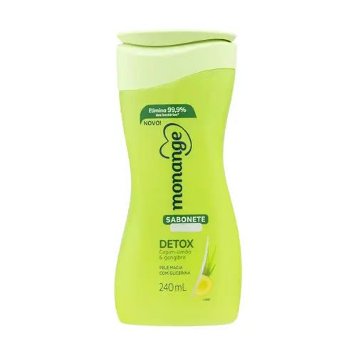 Sabonete líquido Monange Detox Capim-Limão & Gengibre 240 ml