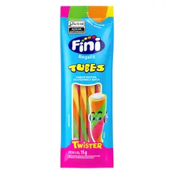 Bala Fini Tubes Twister Sabor Frutas Silvestres e Nata 15g