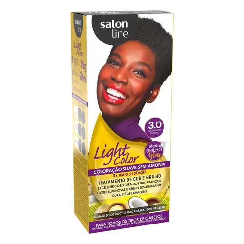 Coloração Salon Line Light Color - 3.0 Castanho Escuro Sem Amônia