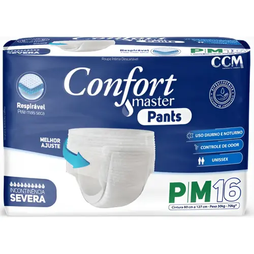 Fraldas Adulto Confort Master Pants Jumbo M 16 Unidades