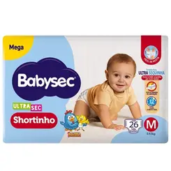 Fralda Babysec Ultrasec Shortinho Mega M 26 unidades