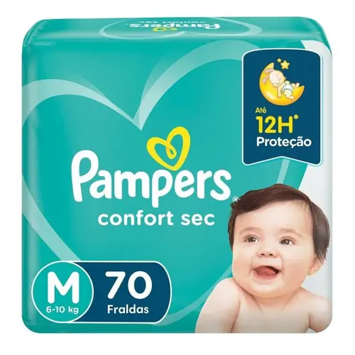 Fralda Pampers Confort Sec Super Tamanho M 70 unidades