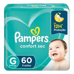 Fralda Pampers Confort Sec Bag Tamanho G 60 Unidades