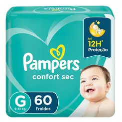 FRALDA PAMPERS CONFORTSEC SUPER G 60UN
