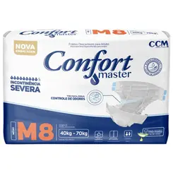 Fralda Geriatrica Incontinencia Severa Confort Master M - 8 Unidades
