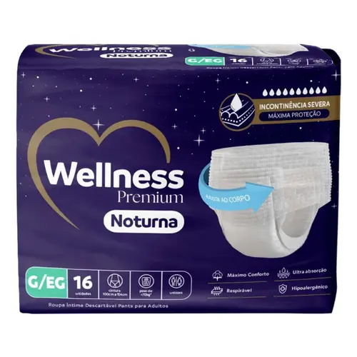 Roupa Íntima Pants Premium Noturna Wellness G/EG 16 Unidades