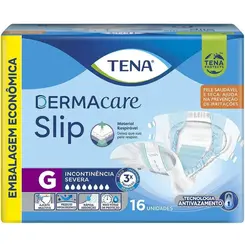 Fralda Geriátrica Tena Slip Dermacare Tamanho G 16 Unidades