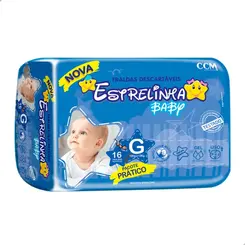 Fralda Estrelinha  Baby Pacote Pratico G - 16 Unidades