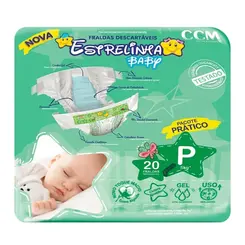 Fralda Estrelinha  Baby Pacote Pratico P - 20 Unidades