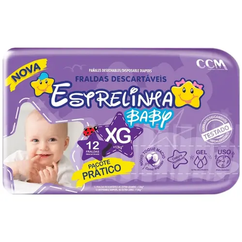Fralda Estrelinha  Baby Pacote Pratico XG - 12 Unidades