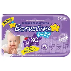 Fralda Estrelinha  Baby Pacote Pratico XG - 12 Unidades