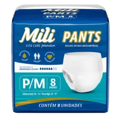 Pacote De Fralda Pants Adulto Tam P/M 8 Unidades - Mili