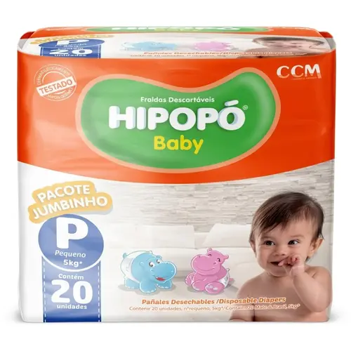 Fralda Hipopó Baby Jumbinho G - 16 unidades