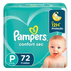 Fralda Pampers Confort Sec Super Tamanho P 72 unidades