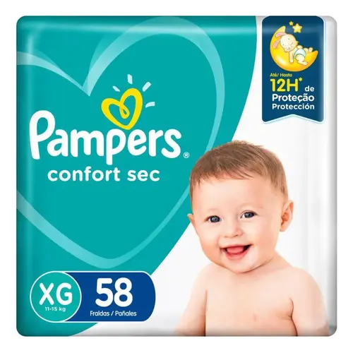 Fralda Pampers Confort Sec Super Tamanho XG 58 unidades