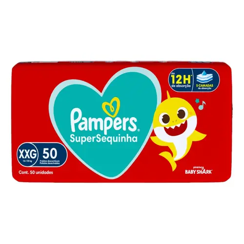 Fralda Descartável Pampers Supersequinha Super Xxg 50 Unidades