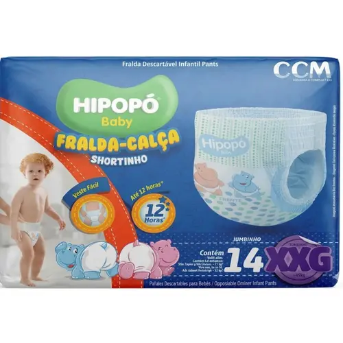 Fralda Calça Hipopó Baby Jumbinho XG - 14 unidades
