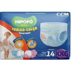 Fralda Calça Hipopó Baby Jumbinho XG - 14 unidades