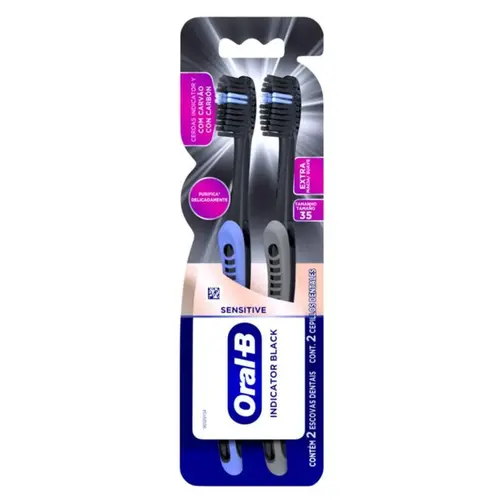 Escova Dental Oral-B Sensitive Indicator Black 2 Unidades