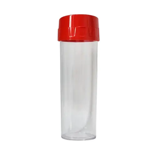 Garrafa Health Labs Acqua Bio Transparente Tampa Vermelha