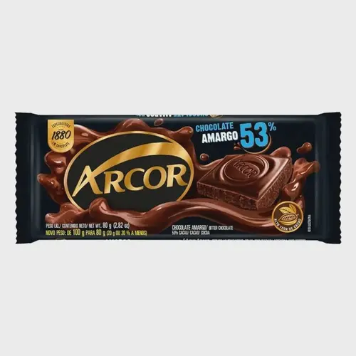 Chocolate Arcor Inspiration Amargo 53% Cacau 80g