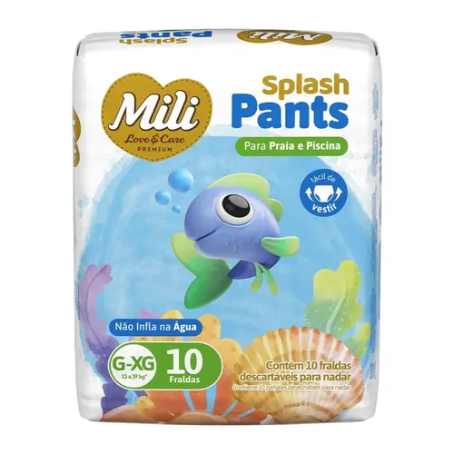 Fralda Mili Love & Care Splash Pants G/XG 10un