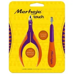 Alicate para Cutículas Merheje Touch Violeta e Laranja