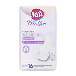 Absorvente Mili Mulher Ultra Suave com Abas 16un