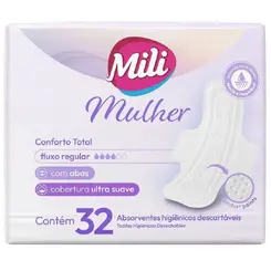 Absorvente Mili Conforto Total Suave com Abas 32un