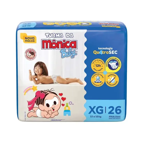 Fralda Turma da Mônica Econômica XG 26un