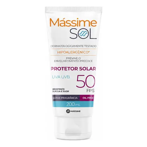 Protetor Solar Mássime Sol Fps 50 Hipoalergênico 200ml