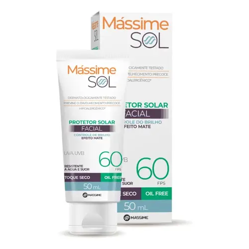 Protetor Solar Facial Massime Sol Fps 60 50ml
