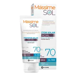 Protetor Solar Facial Massime Sol FPS 70 Toque Seco 50ml