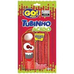 Bala Gelatina Morango Ácido Go Jelly 70g