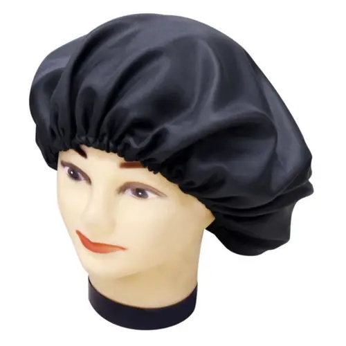 Touca de Cetim Anti-Frizz Santa Clara Preta
