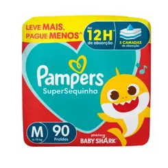 Fralda Pampers Supersequinha Tamanho M 90 Unidades